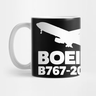 Boeing B767-200ER Silhouette Print (White) Mug